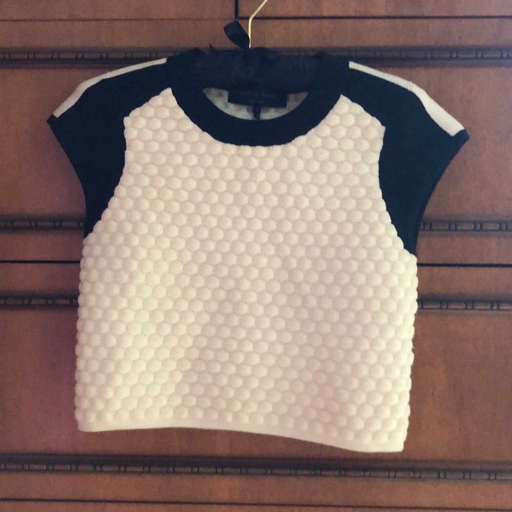 Rag & Bone Cream/Black Cropped Funky Top❤️❤️❤️❤️❤️